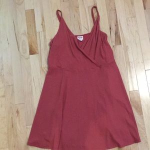 Front cross burnt orange dress